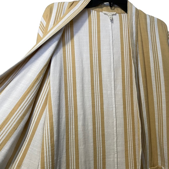 Eileen Fisher I Stripe Cotton Open Front Sweater - Picture 5 of 9